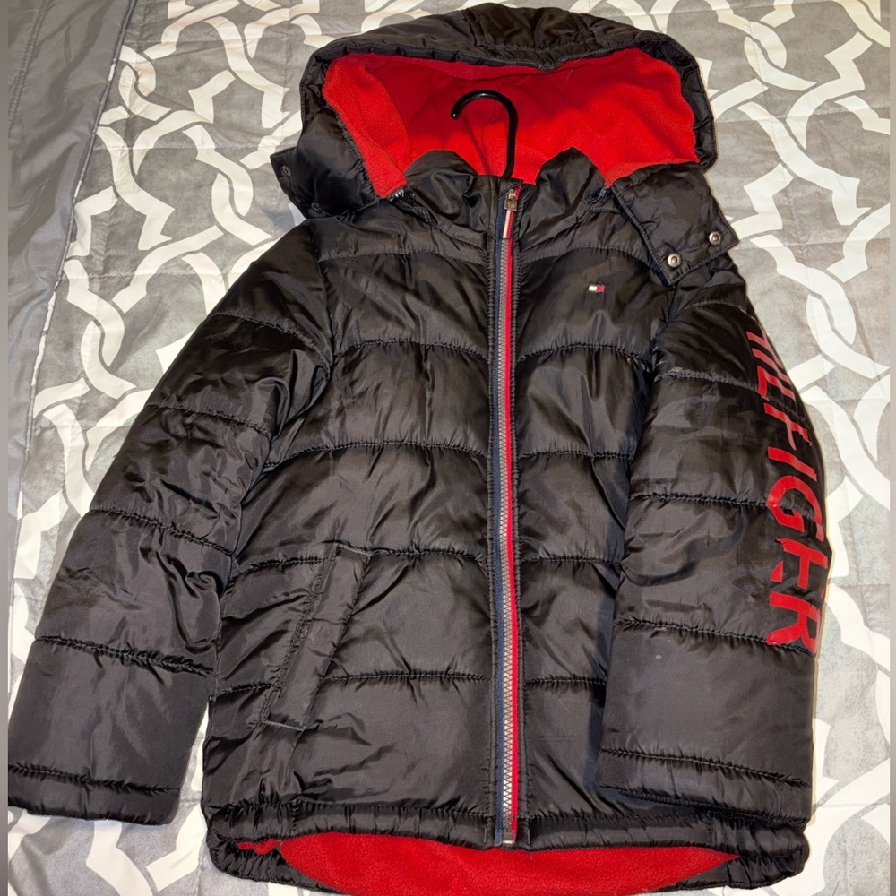 Tommy Hilfiger Kids Puffer Jacket in Black and Red